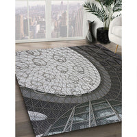 Patterned Silver Gray Novelty Rug, pat2046