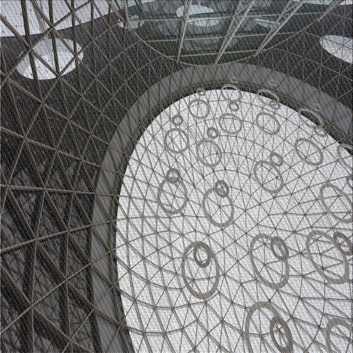 Square Patterned Silver Gray Novelty Rug, pat2046