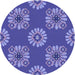 Square Patterned Purple Rug, pat2047blu