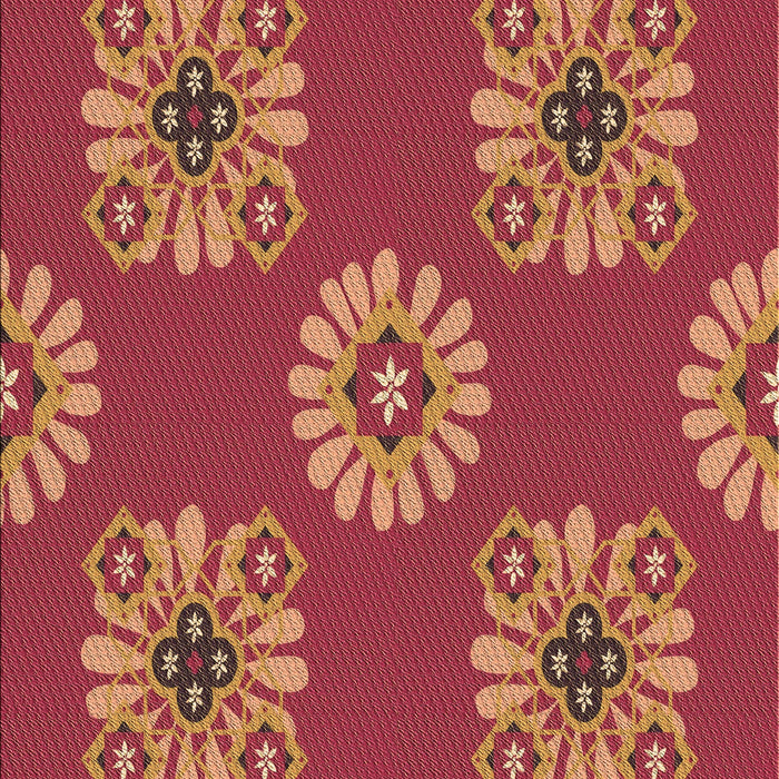 Patterned Crimson Red Rug, pat2047brn