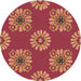 Square Patterned Crimson Red Rug, pat2047brn