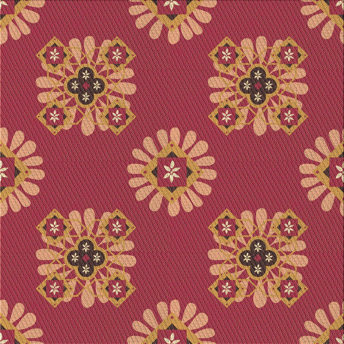 Round Machine Washable Transitional Crimson Red Rug, wshpat2047brn