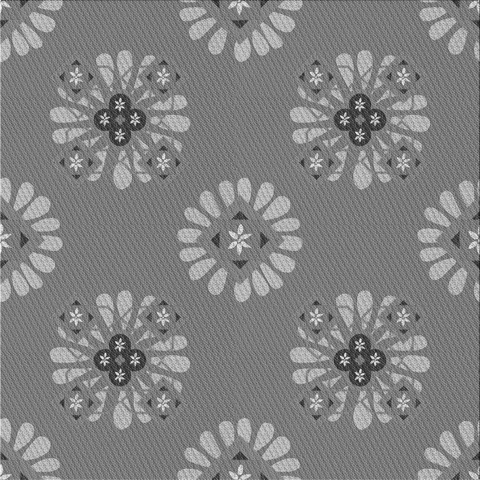 Round Patterned Ash Gray Rug, pat2047gry