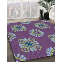 Patterned Purple Rug, pat2047lblu