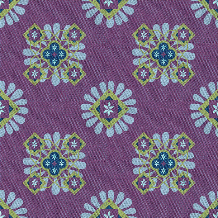 Round Patterned Purple Rug, pat2047lblu