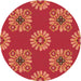 Square Patterned Bright Orange Rug, pat2047org