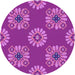 Square Patterned Fuchsia Magenta Purple Rug, pat2047pur