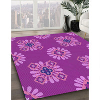 Patterned Fuchsia Magenta Purple Rug, pat2047pur