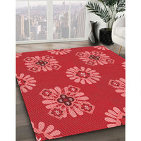 Patterned Red Rug, pat2047rd