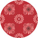 Square Patterned Red Rug, pat2047rd