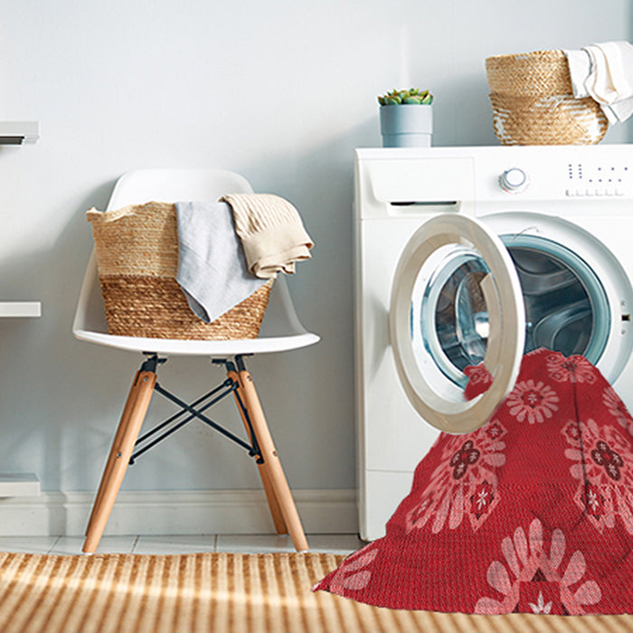 Machine Washable Transitional Red Rug in a Washing Machine, wshpat2047rd