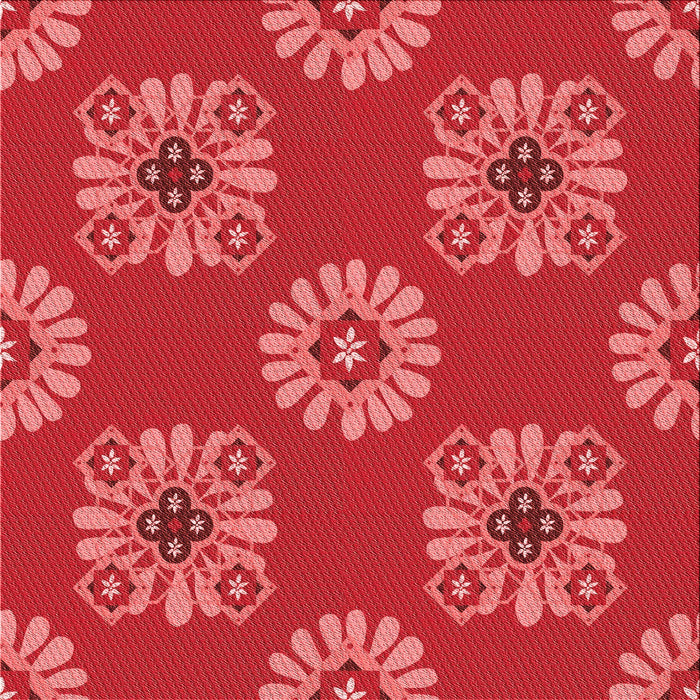 Round Patterned Red Rug, pat2047rd