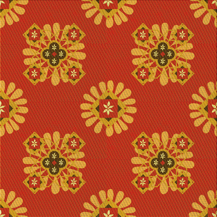 Round Patterned Neon Orange Rug, pat2047yw