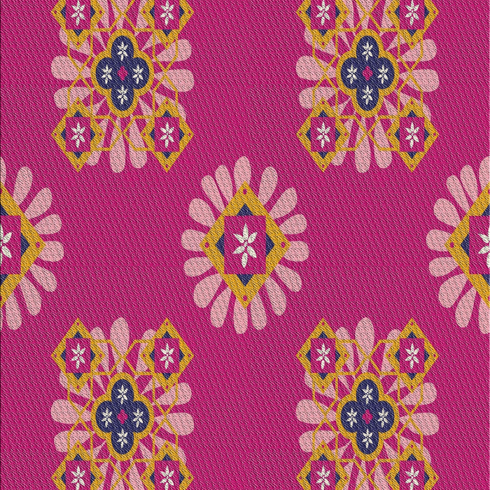 Patterned Dark Pink Novelty Rug, pat2047