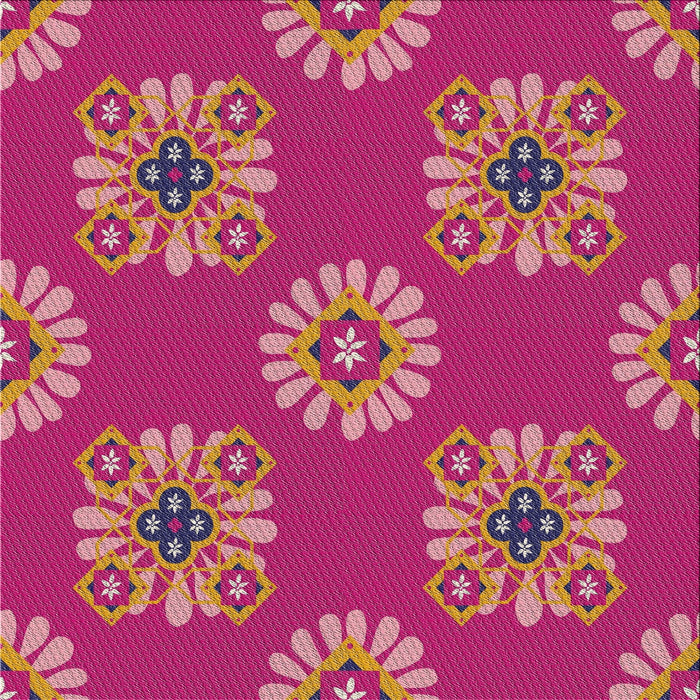 Square Patterned Dark Pink Novelty Rug, pat2047