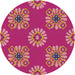 Sideview of Patterned Dark Pink Novelty Rug, pat2047