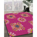 Machine Washable Transitional Dark Pink Rug in a Family Room, wshpat2047