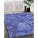 Patterned Sky Blue Rug in Family Room, pat2048blu