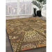 Patterned Saddle Brown Rug in Family Room, pat2048brn