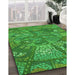 Machine Washable Transitional Green Rug in a Family Room, wshpat2048grn