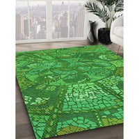 Patterned Green Rug, pat2048grn