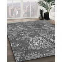 Patterned Dark Gray Rug, pat2048gry