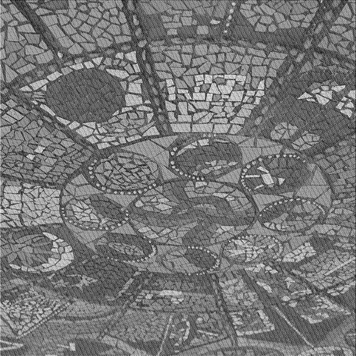 Round Patterned Dark Gray Rug, pat2048gry