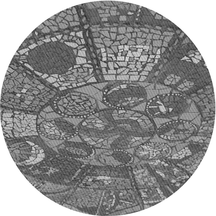 Square Patterned Dark Gray Rug, pat2048gry