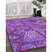 Patterned Purple Rug in Family Room, pat2048pur