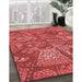 Patterned Red Rug in Family Room, pat2048rd