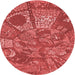 Square Patterned Red Rug, pat2048rd