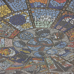 Square Patterned Charcoal Gray Novelty Rug, pat2048