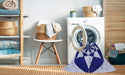 Machine Washable Transitional Cobalt Blue Rug in a Washing Machine, wshpat2049blu