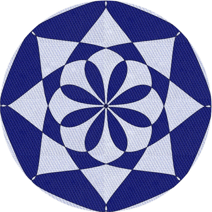 Square Patterned Cobalt Blue Rug, pat2049blu