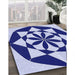 Machine Washable Transitional Cobalt Blue Rug in a Family Room, wshpat2049blu