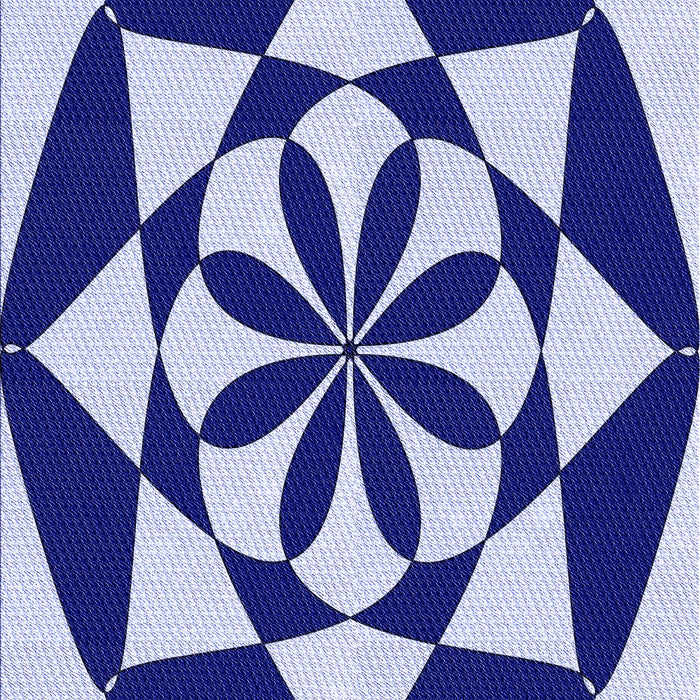 Machine Washable Transitional Cobalt Blue Rug, wshpat2049blu