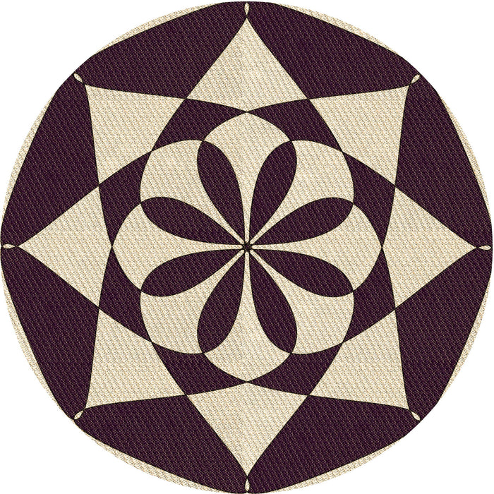Square Patterned Deep Peach Orange Rug, pat2049brn