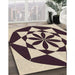 Patterned Deep Peach Orange Rug in Family Room, pat2049brn