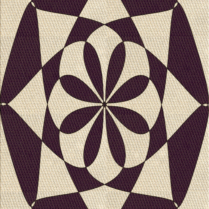 Patterned Deep Peach Orange Rug, pat2049brn