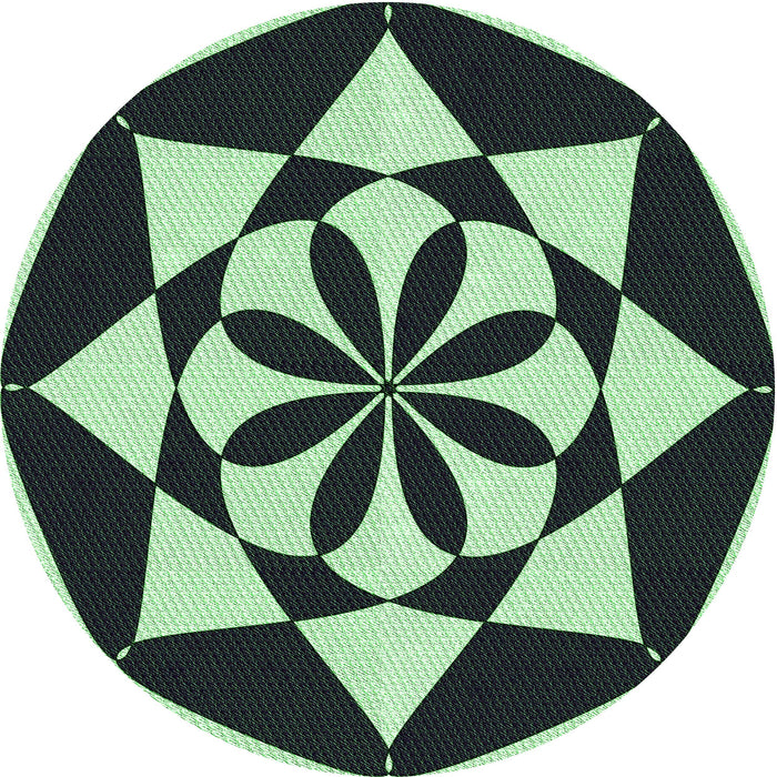 Square Machine Washable Transitional Dark Slate Grey Green Rug in a Living Room, wshpat2049grn