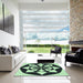 Machine Washable Transitional Dark Slate Grey Green Rug in a Kitchen, wshpat2049grn