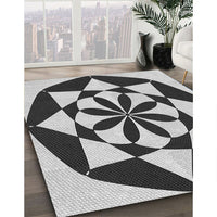 Patterned Dark Gray Black Rug, pat2049gry