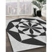 Patterned Dark Gray Black Rug in Family Room, pat2049gry