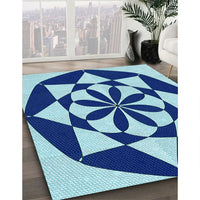 Patterned Blueberry Blue Rug, pat2049lblu