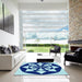 Square Patterned Blueberry Blue Rug in a Living Room, pat2049lblu