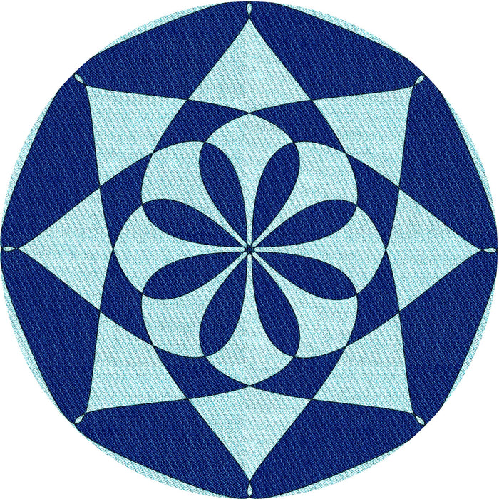 Square Machine Washable Transitional Blueberry Blue Rug in a Living Room, wshpat2049lblu