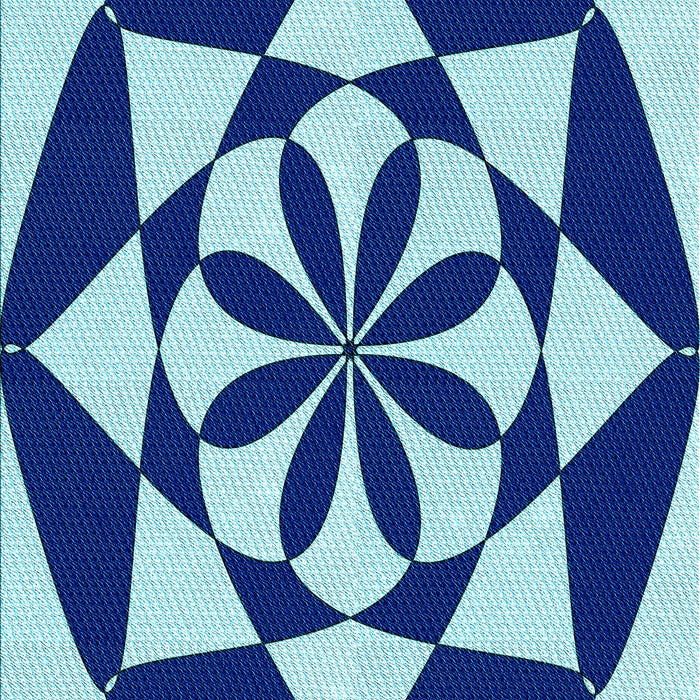 Machine Washable Transitional Blueberry Blue Rug, wshpat2049lblu