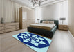 Patterned Blueberry Blue Rug in a Bedroom, pat2049lblu