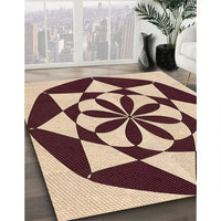 Patterned Pastel Orange Rug, pat2049org