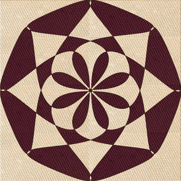 Round Patterned Pastel Orange Rug, pat2049org